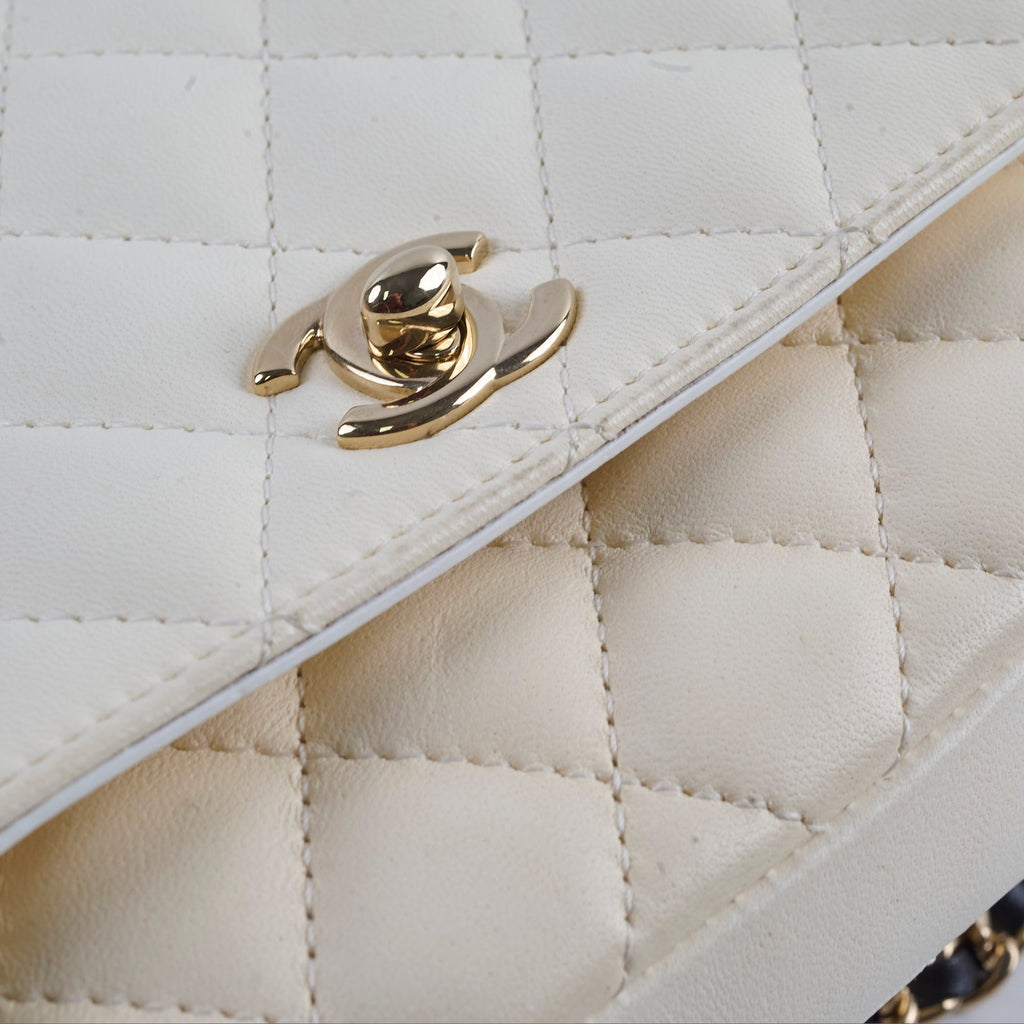 Chanel Side Twin Packs Bag White/Black (27 Series)