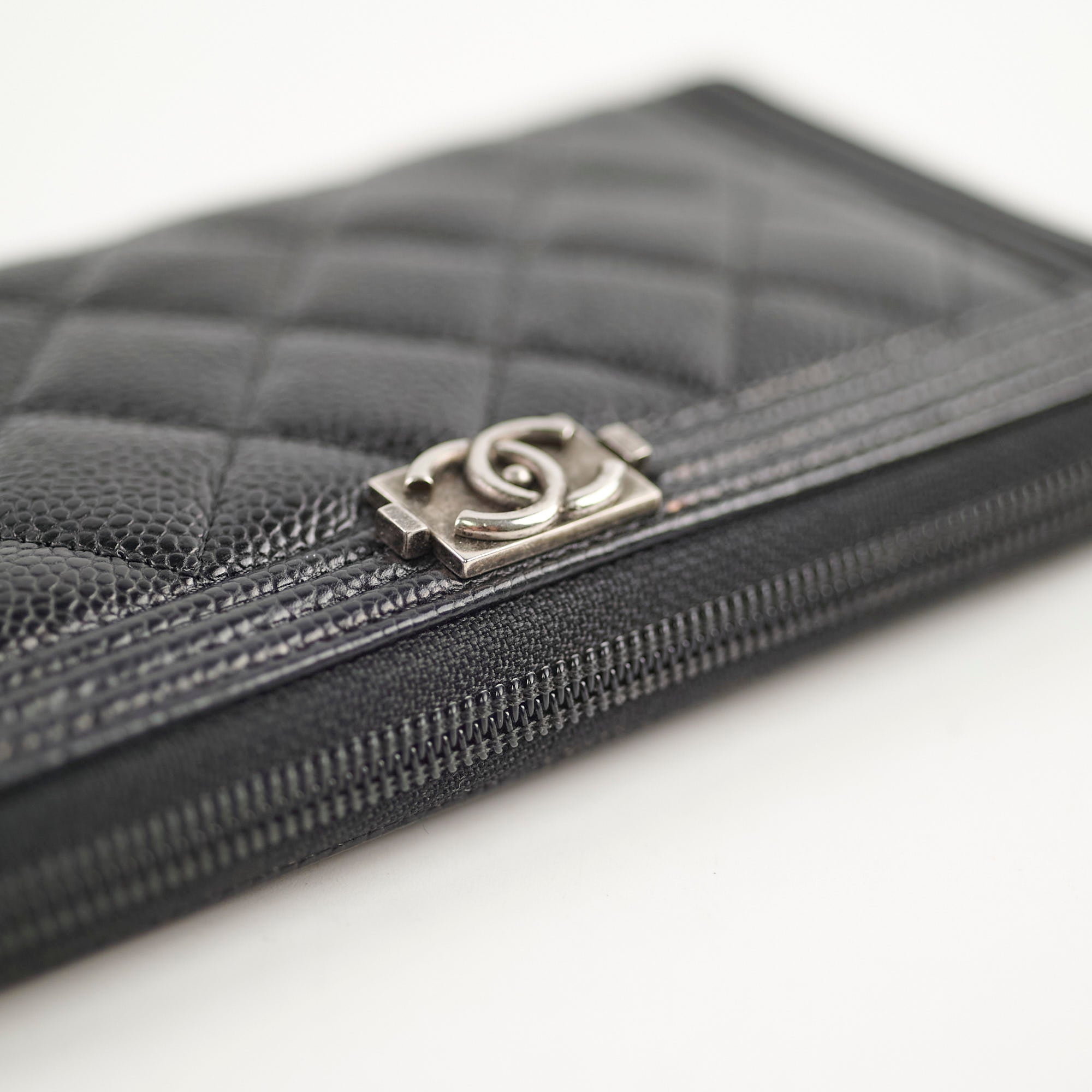 Chanel Boy Caviar Long Wallet Black