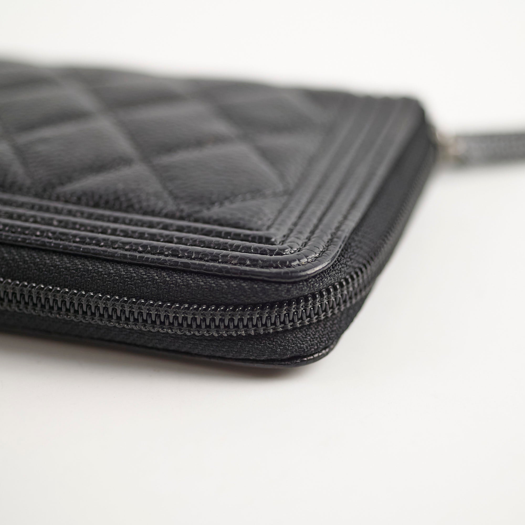 Chanel Boy Caviar Long Wallet Black