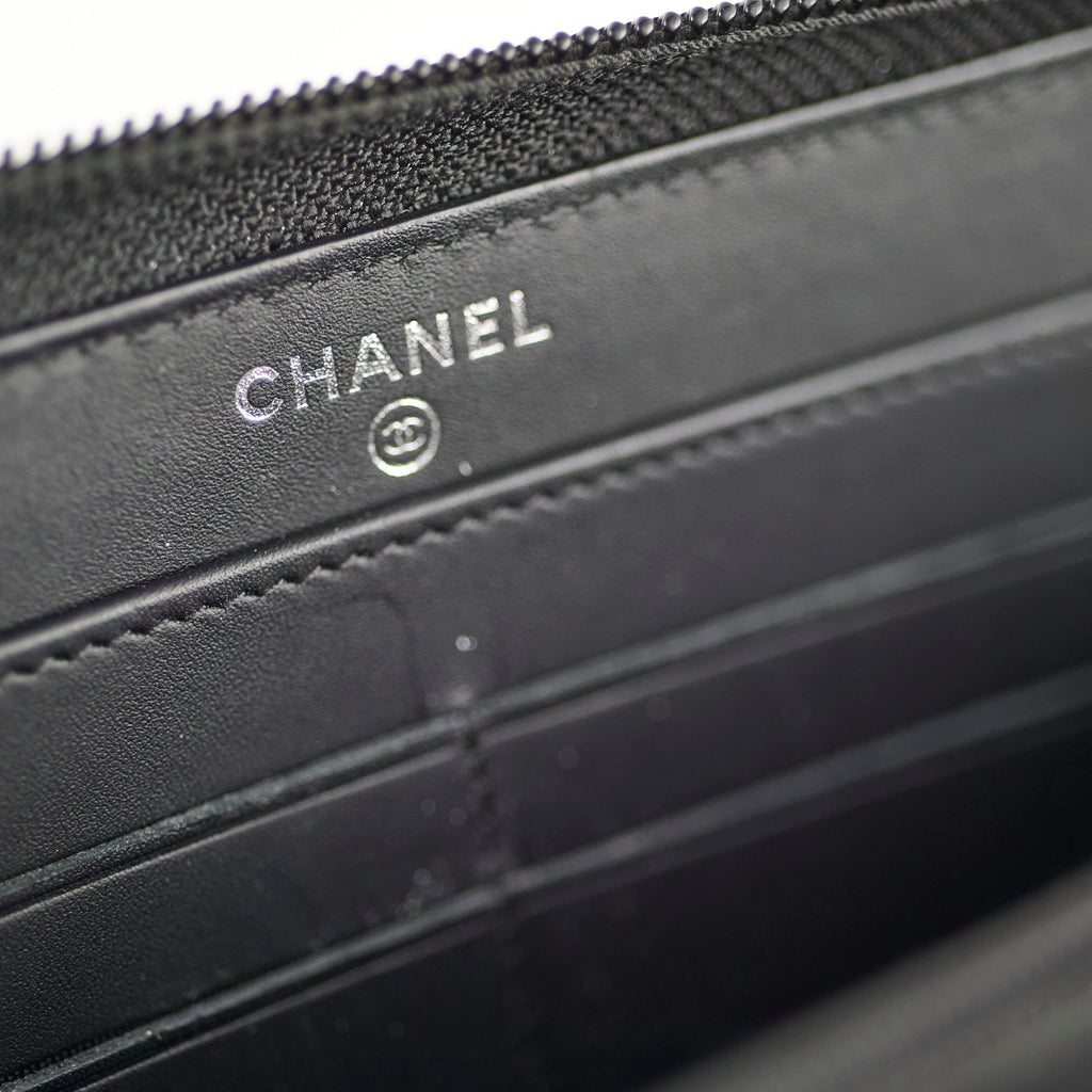Chanel Boy Caviar Long Wallet Black