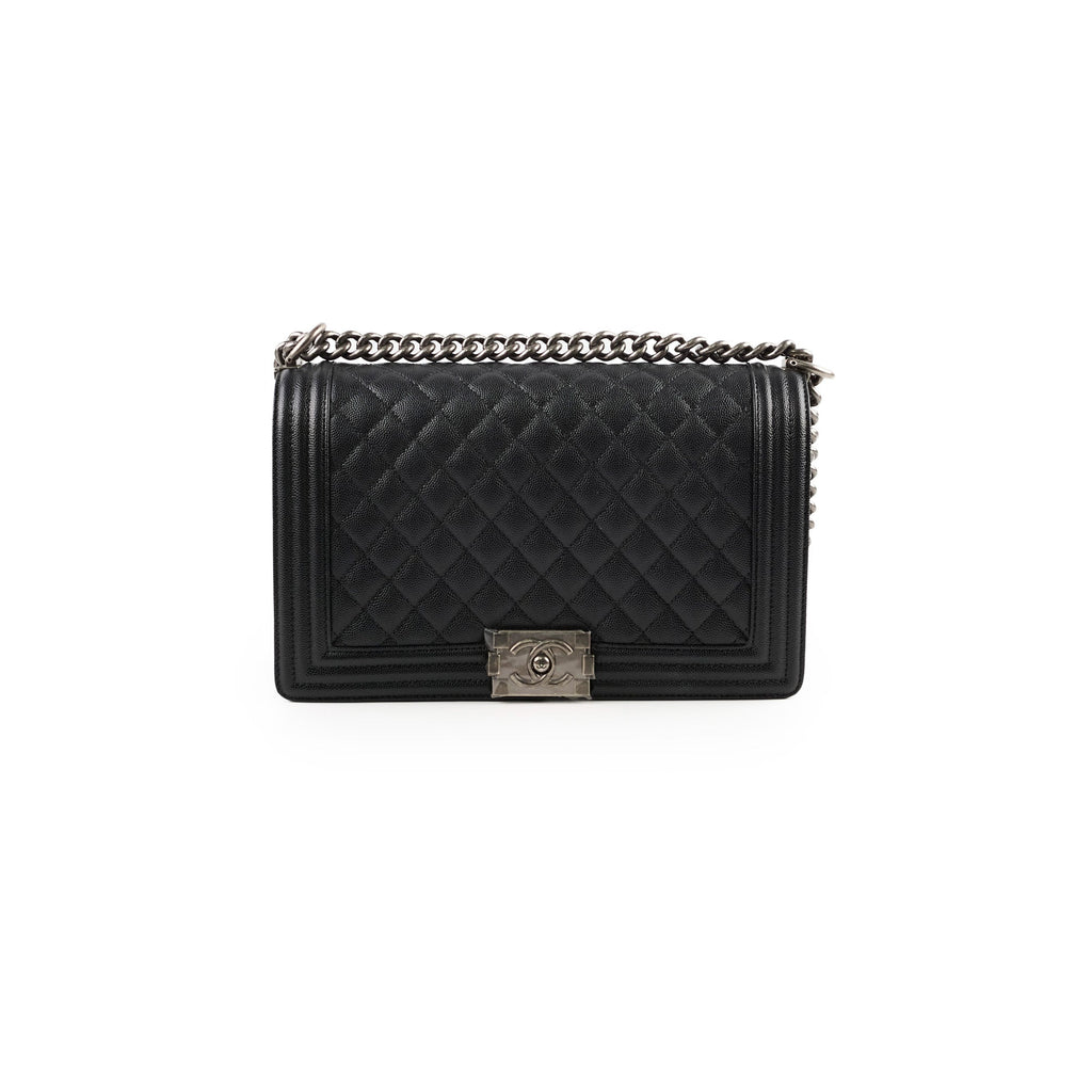 Chanel Caviar New Medium Boy Bag Black Micorchip