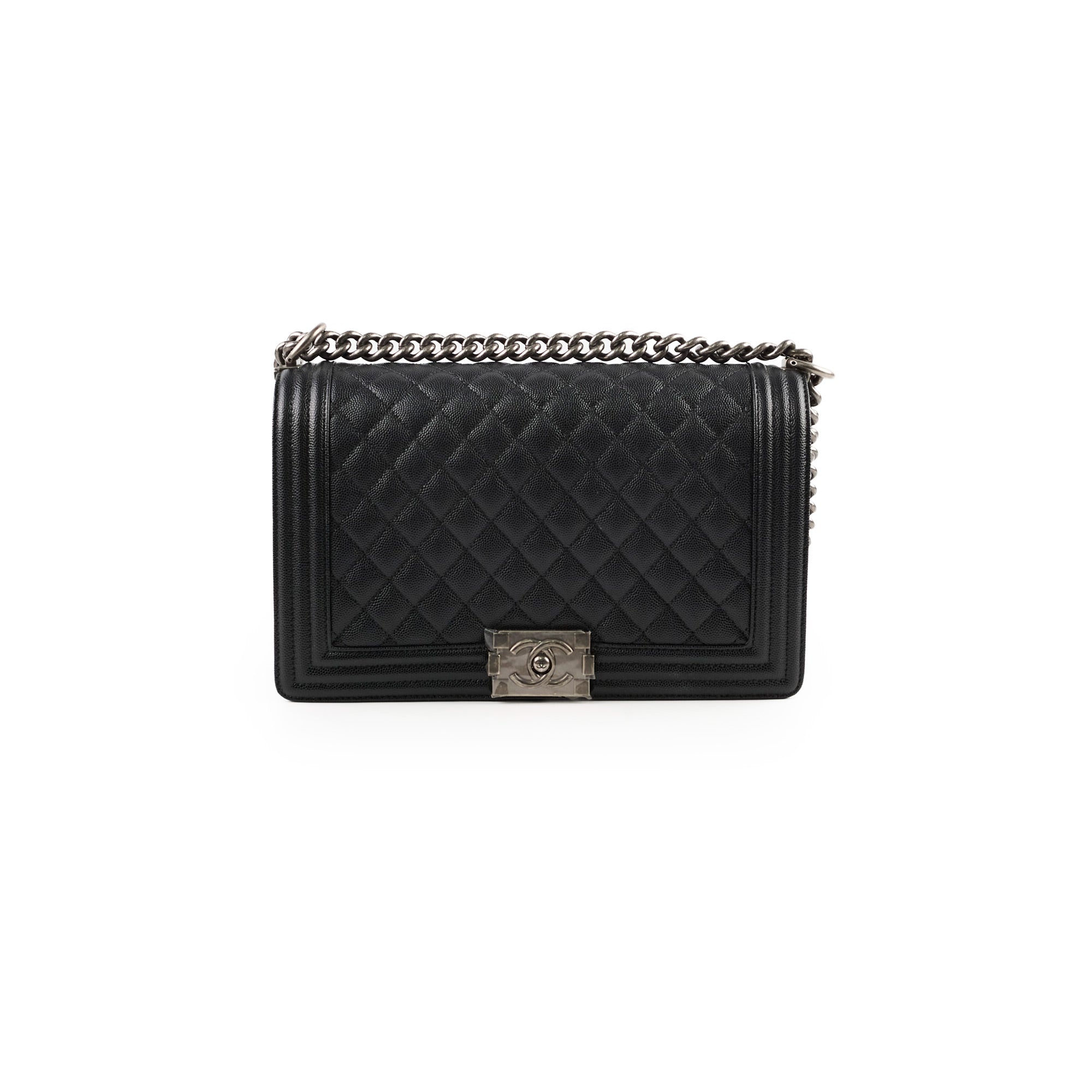 Chanel Caviar New Medium Boy Bag Black Micorchip