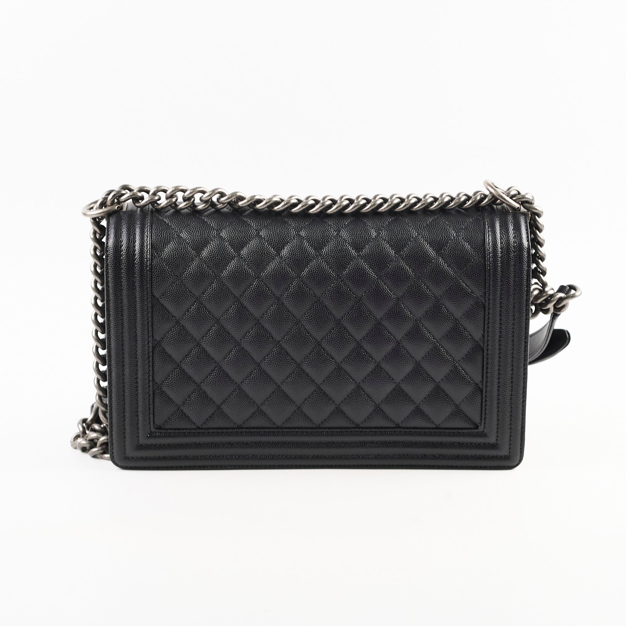 Chanel Caviar New Medium Boy Bag Black Micorchip