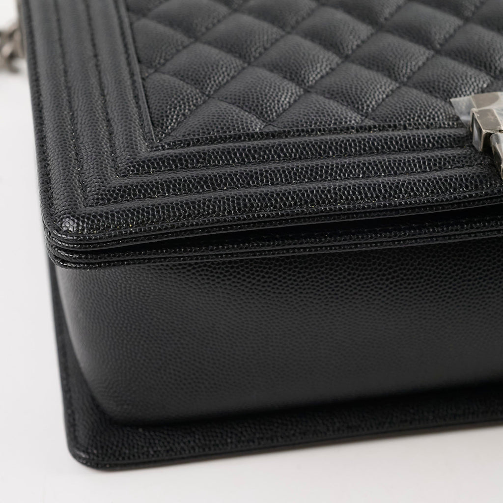Chanel Caviar New Medium Boy Bag Black Micorchip