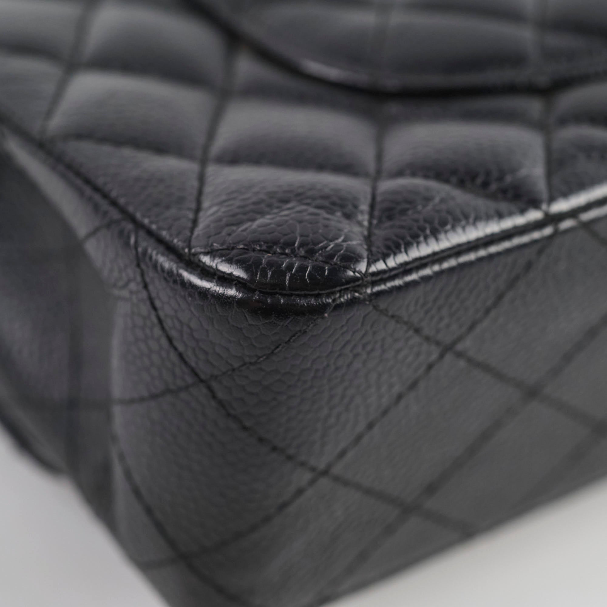 Chanel Medium/Large Caviar Classic Double Flap GHW Black