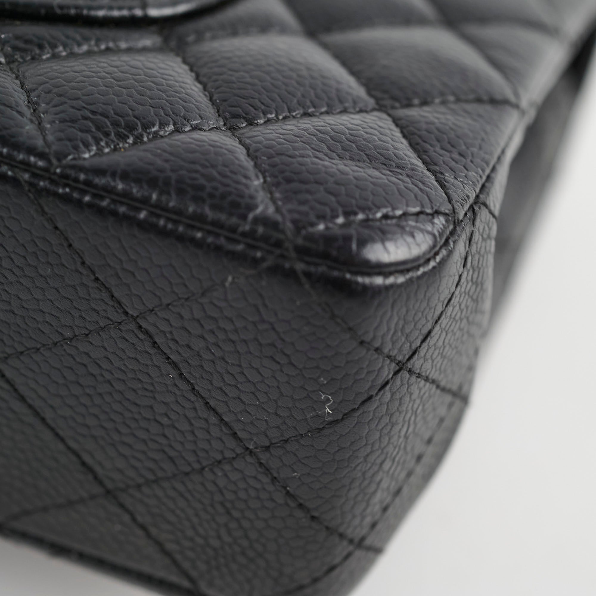 Chanel Medium/Large Caviar Classic Double Flap GHW Black