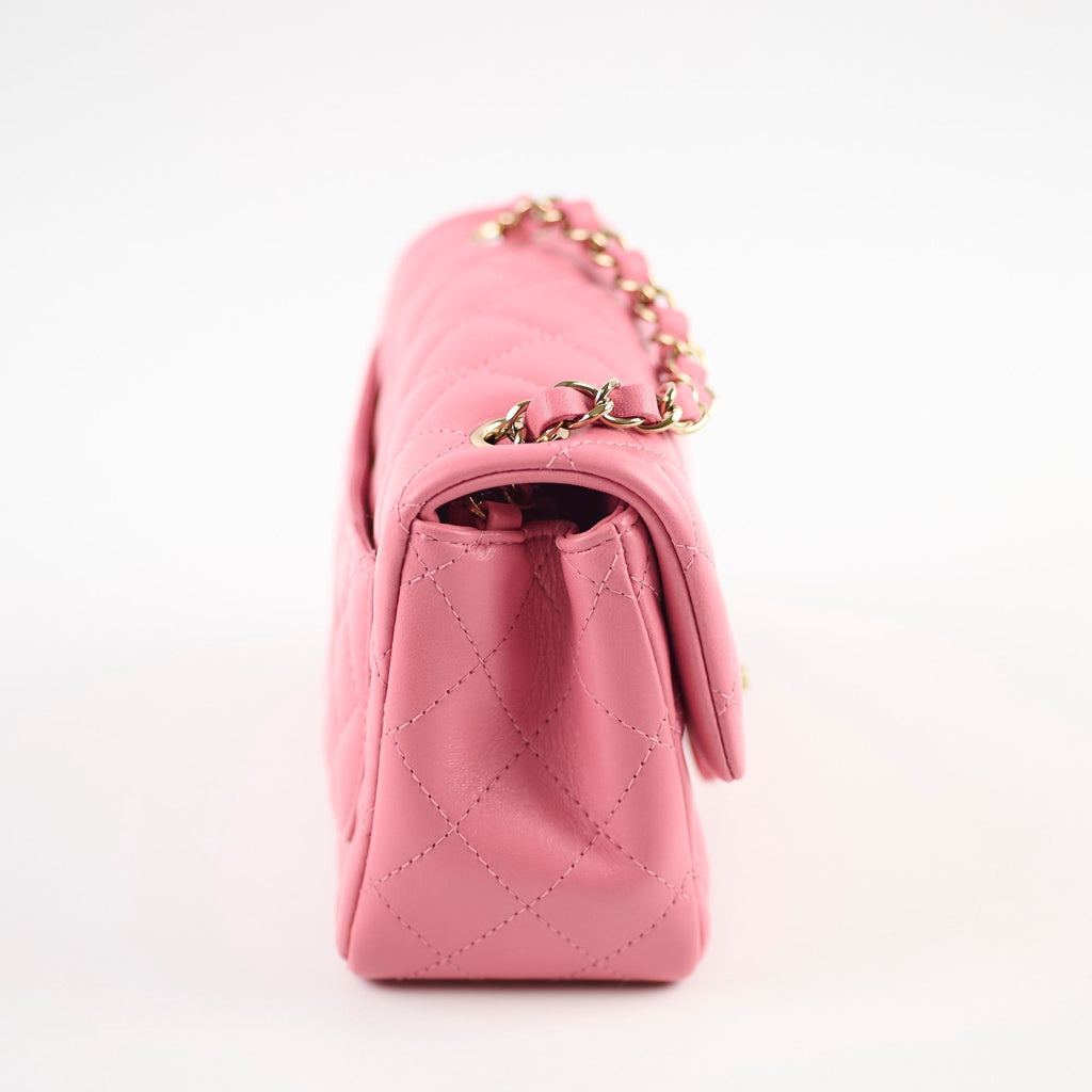 Chanel Mini Square Bag Lambskin Pink