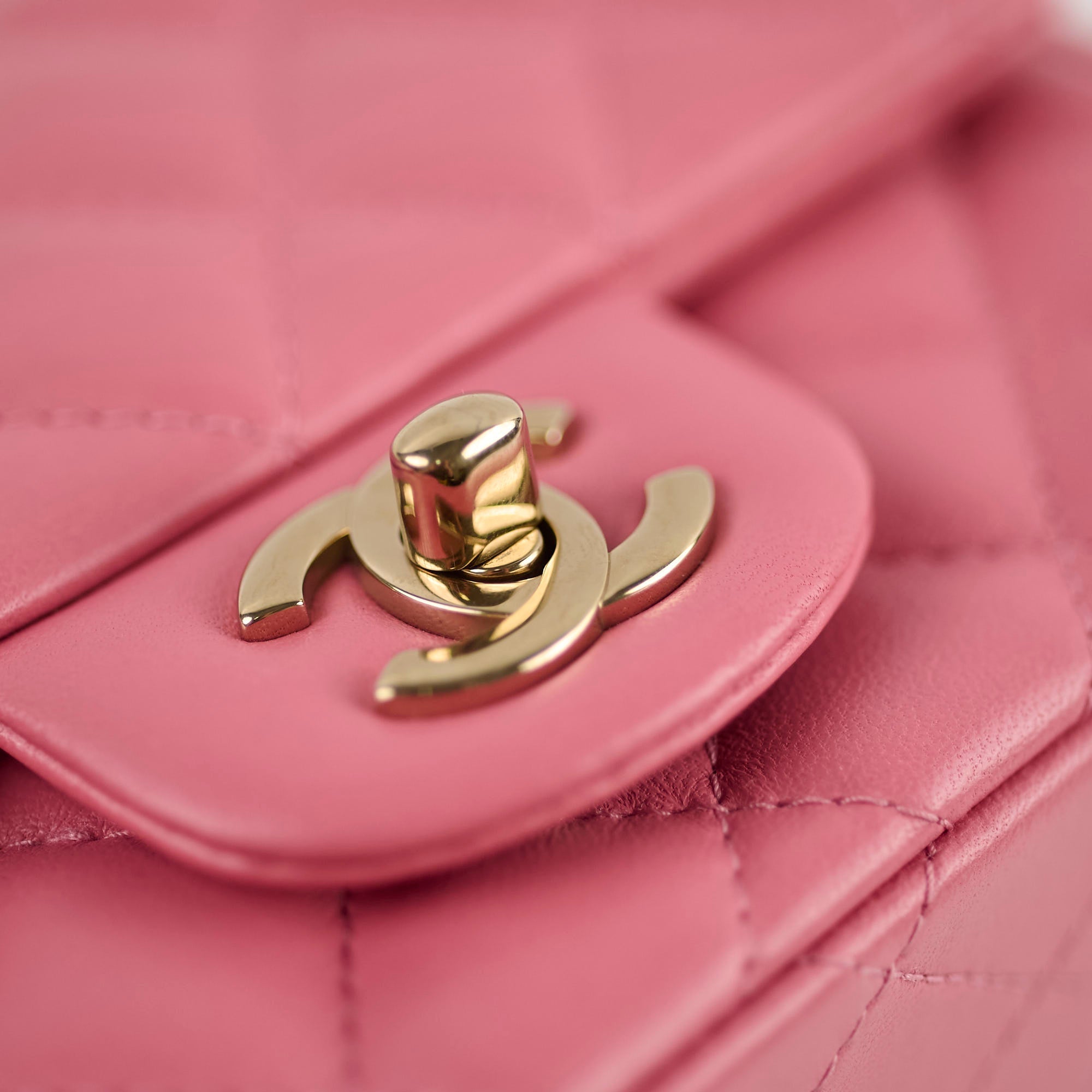 Chanel Mini Square Bag Lambskin Pink