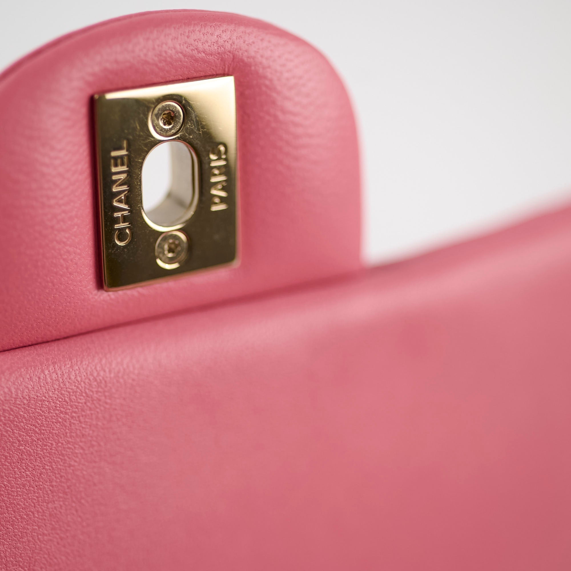 Chanel Mini Square Bag Lambskin Pink