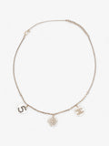 Chanel CC Three Pendant Necklace Light Gold Base Metal