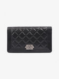 Chanel Boy Wallet Black Lambskin Leather