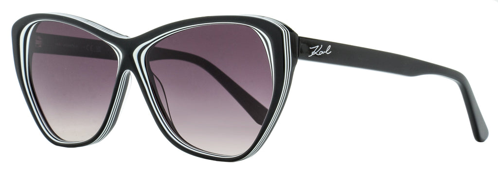 Karl Lagerfeld Cat Eye Sunglasses KL6103S 006 Black/White 58mm Black White