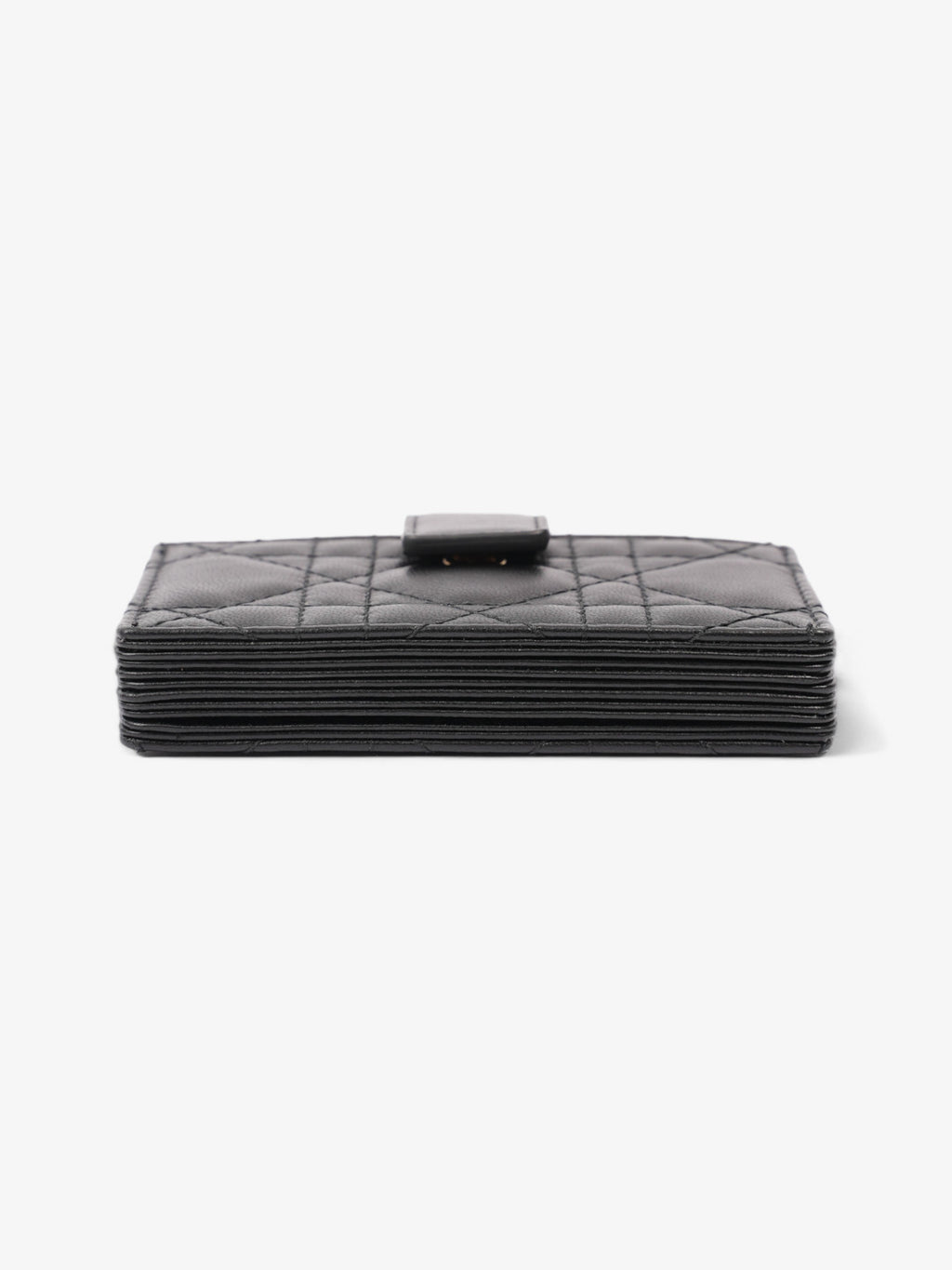 Christian Dior Lady Dior Jasmine Card Holder Black Lambskin Leather