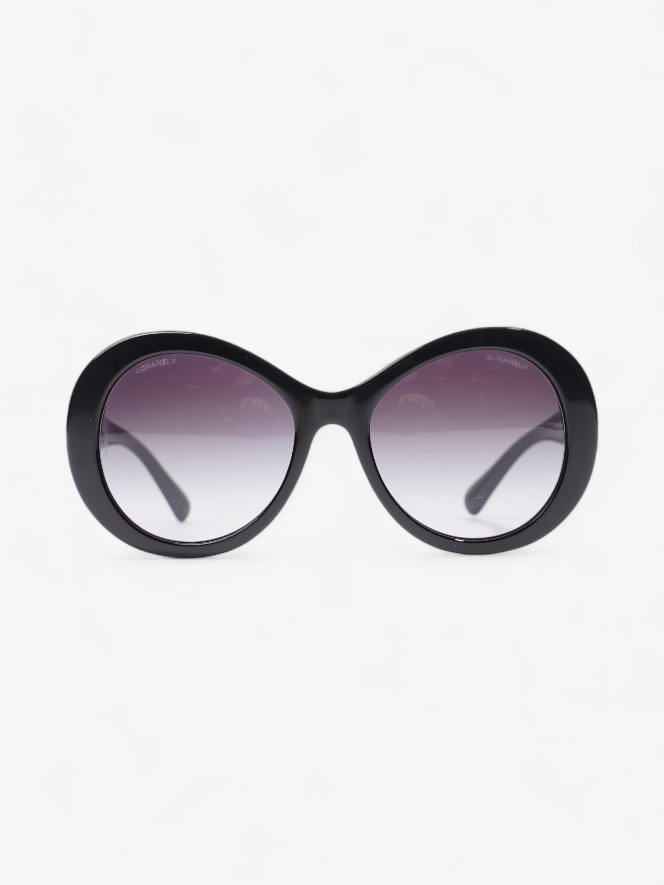 Chanel Oval CC Sunglasses Black Acetate 140mm