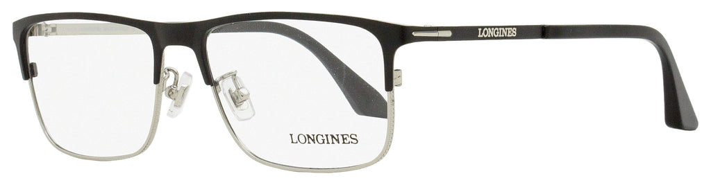 Longines LG5005-H Rectangular Eyeglasses 002 Matte Black/Ruthenium 56mm Matte Black Ruthenium