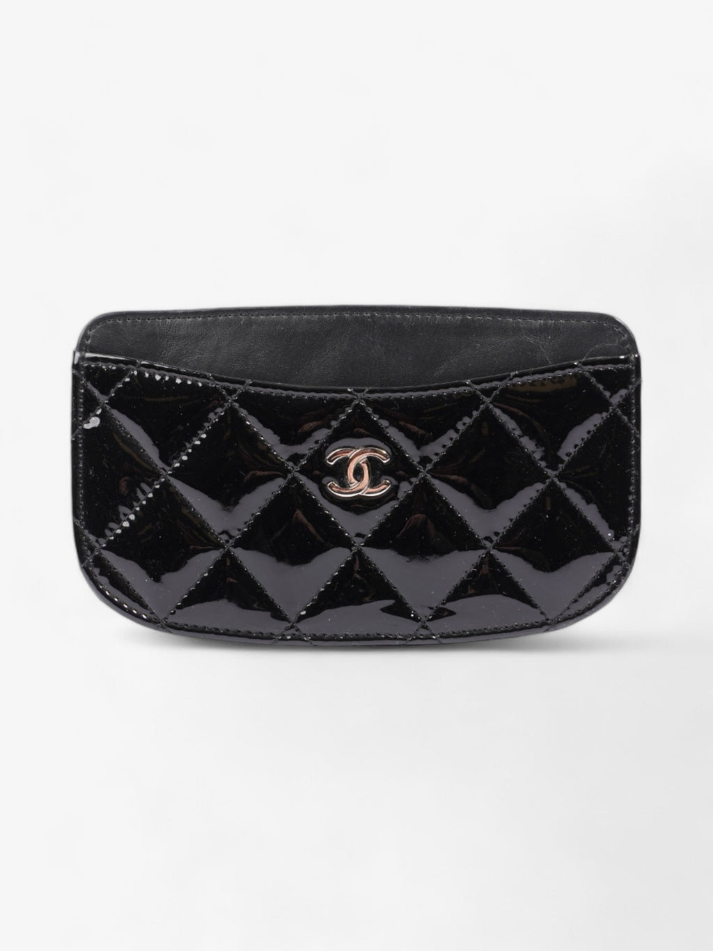 Chanel CC Card Holder Black Patent Leather