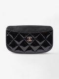 Chanel CC Card Holder Black Patent Leather