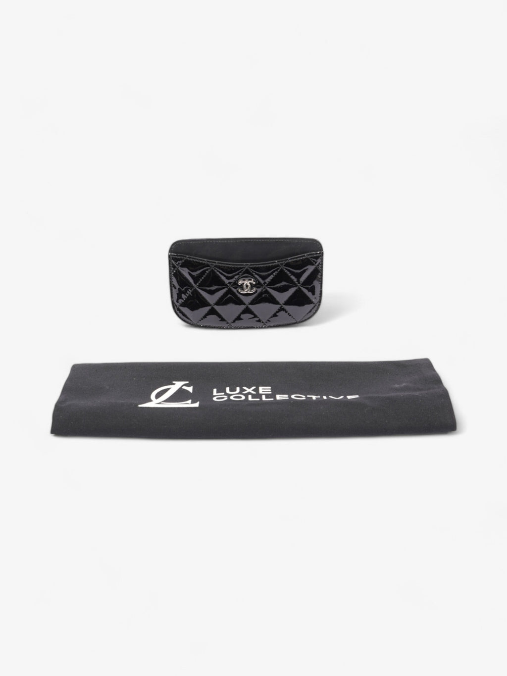 Chanel CC Card Holder Black Patent Leather