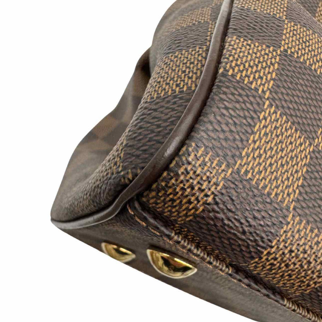 LOUIS VUITTON Damier Ebene Canvas Trevi PM Handbag Brown