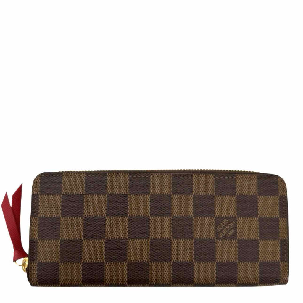 LOUIS VUITTON Damier Ebene Clemence Wallet Brown