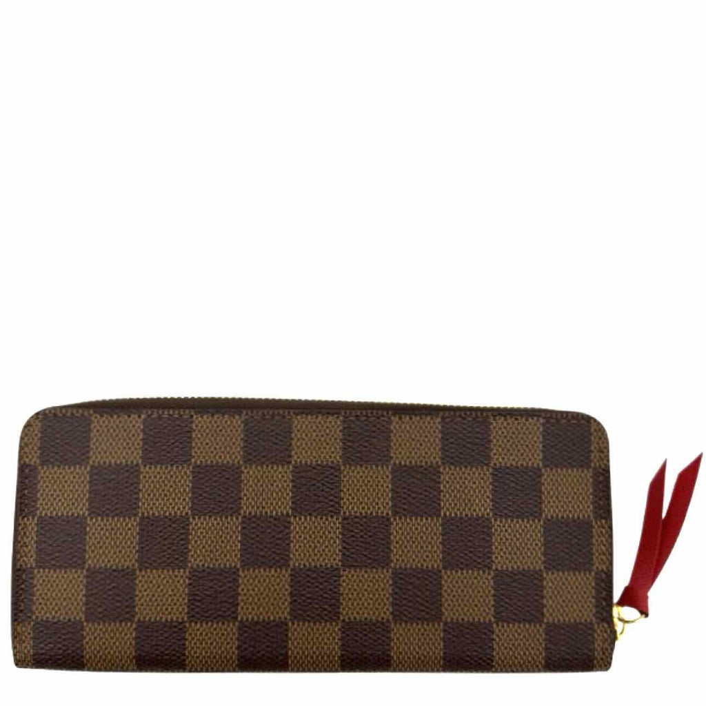 LOUIS VUITTON Damier Ebene Clemence Wallet Brown