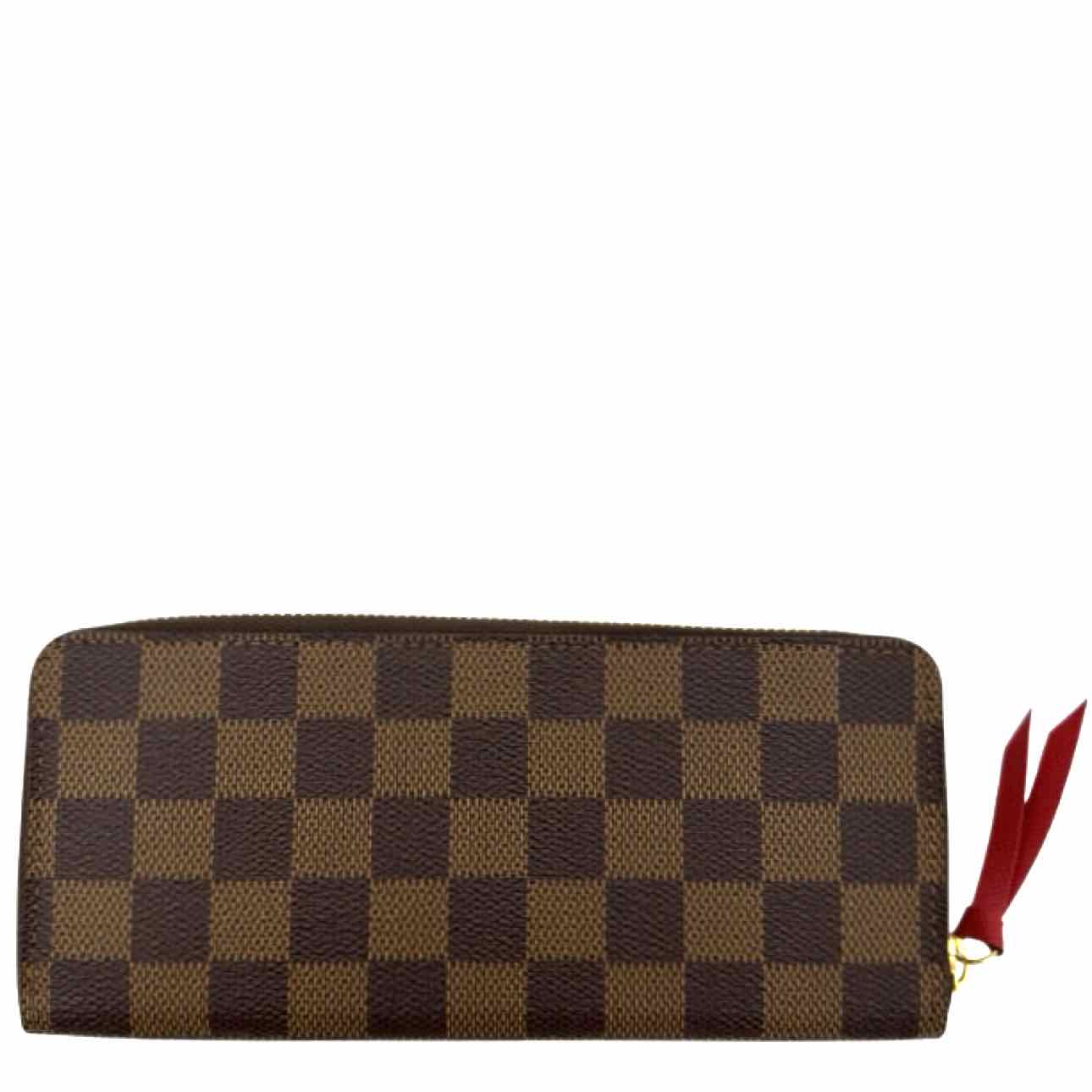 LOUIS VUITTON Damier Ebene Clemence Wallet Brown