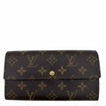 LOUIS VUITTON Monogram Canvas Sarah Wallet Brown