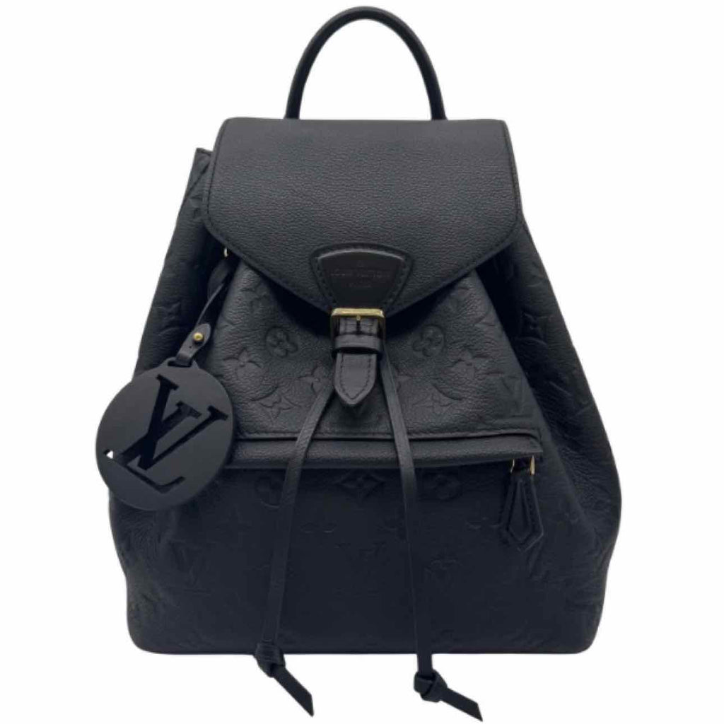 LOUIS VUITTON Monogram Empreinte Leather Montsouris Backpack NM Black