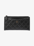 Chanel Zip Wallet Black Lambskin Leather