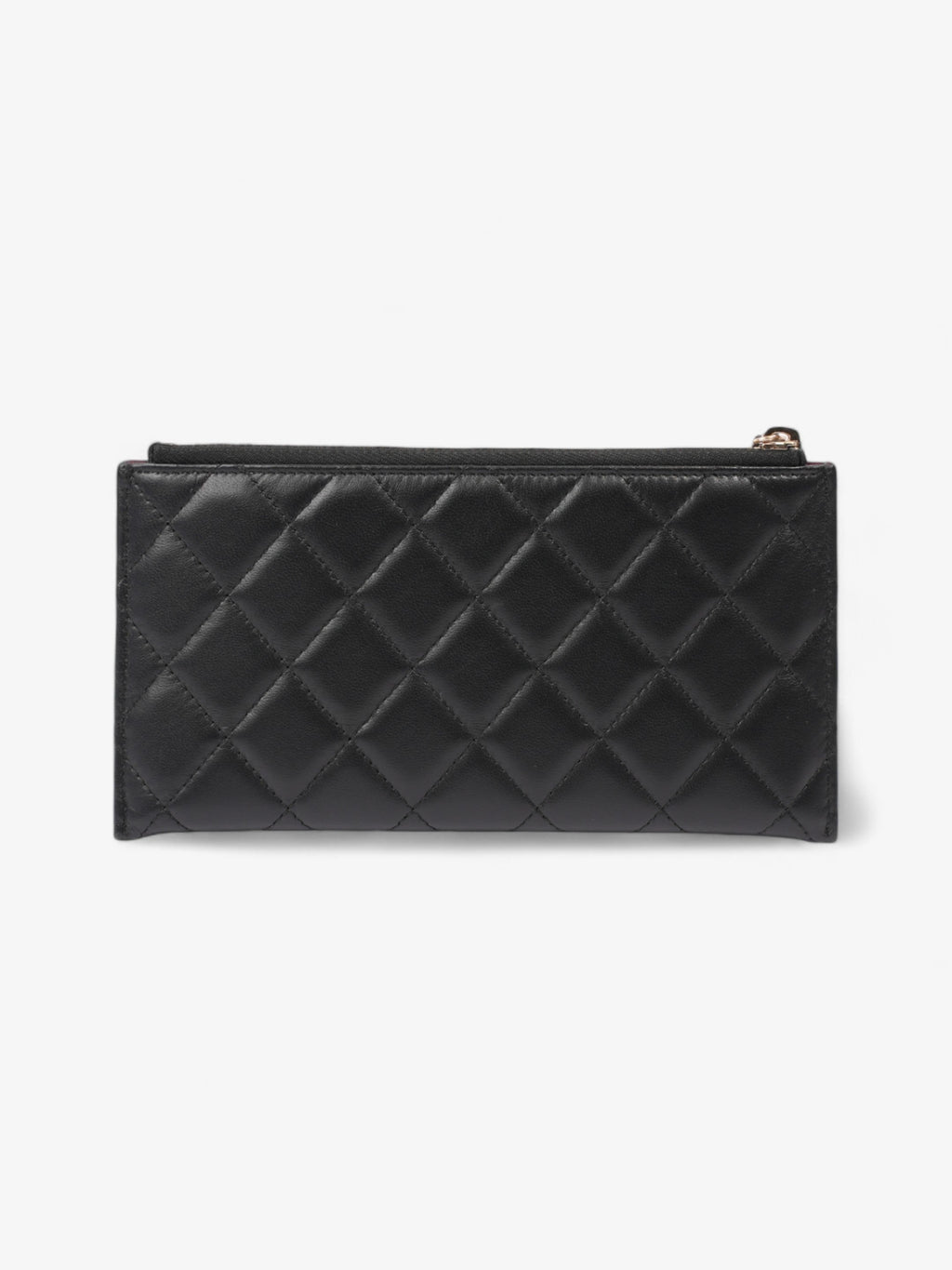 Chanel Zip Wallet Black Lambskin Leather