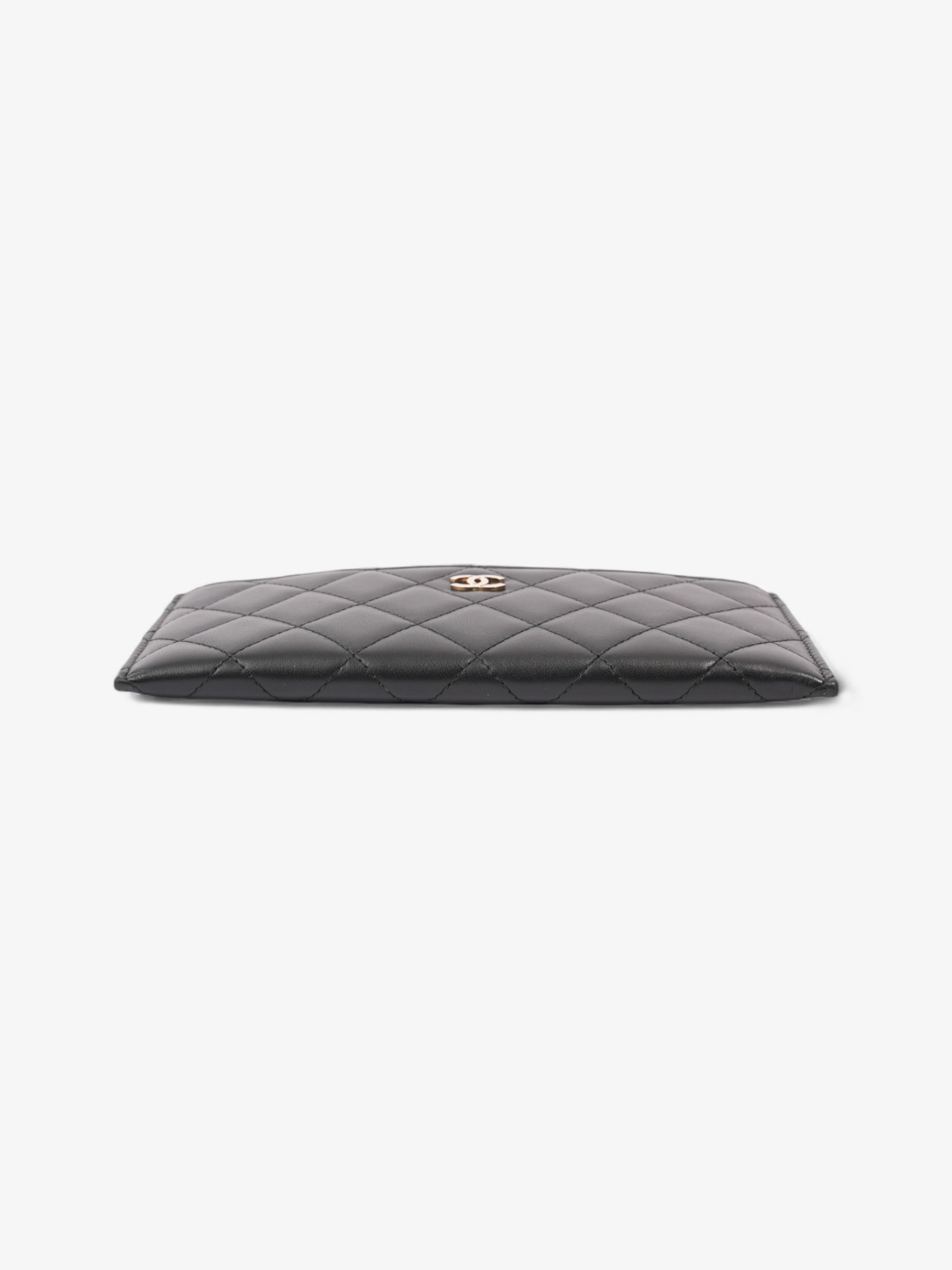 Chanel Zip Wallet Black Lambskin Leather