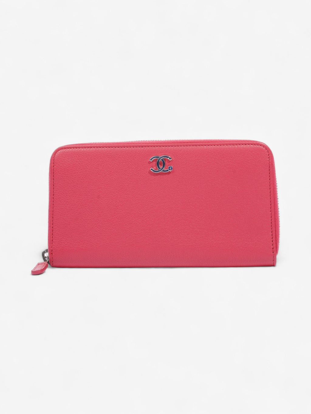 Chanel Zipped Lucky Clover Wallet Pink / Blue Leather