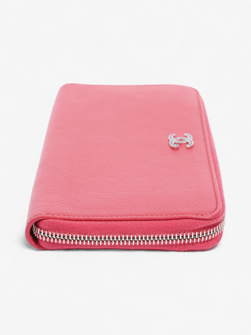 Chanel Zipped Lucky Clover Wallet Pink / Blue Leather