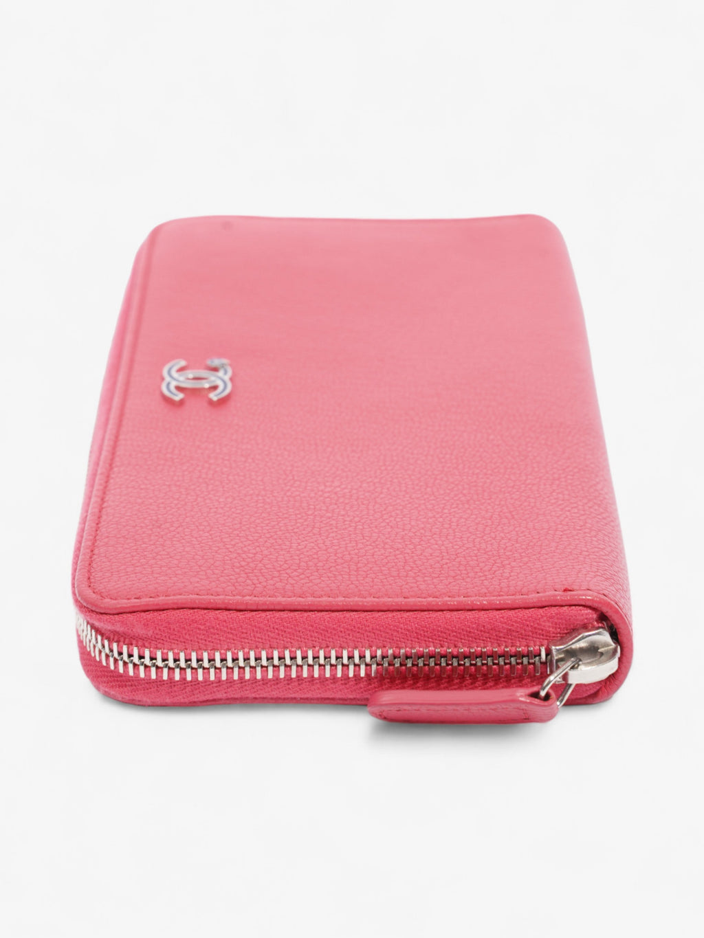 Chanel Zipped Lucky Clover Wallet Pink / Blue Leather