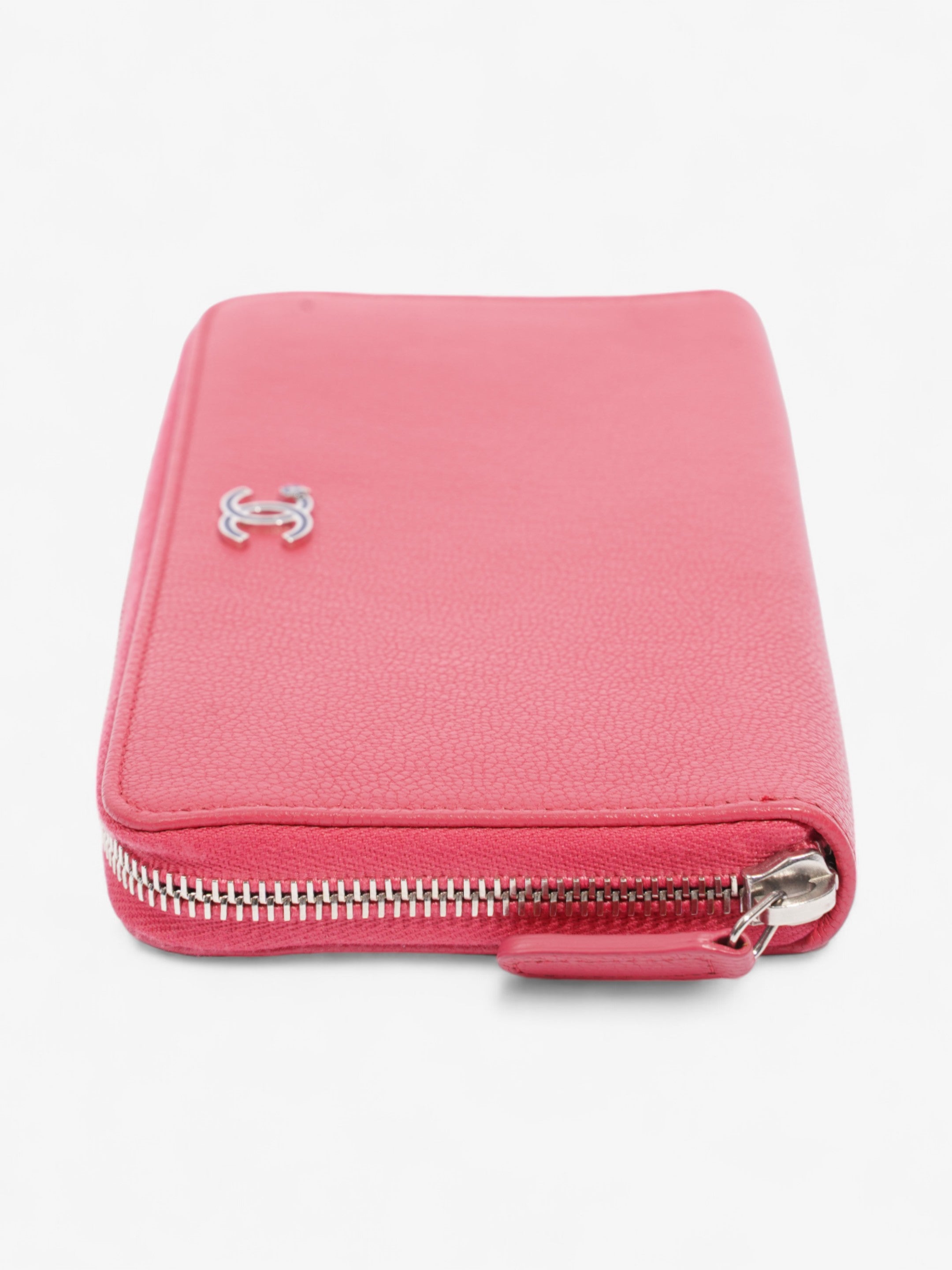 Chanel Zipped Lucky Clover Wallet Pink / Blue Leather