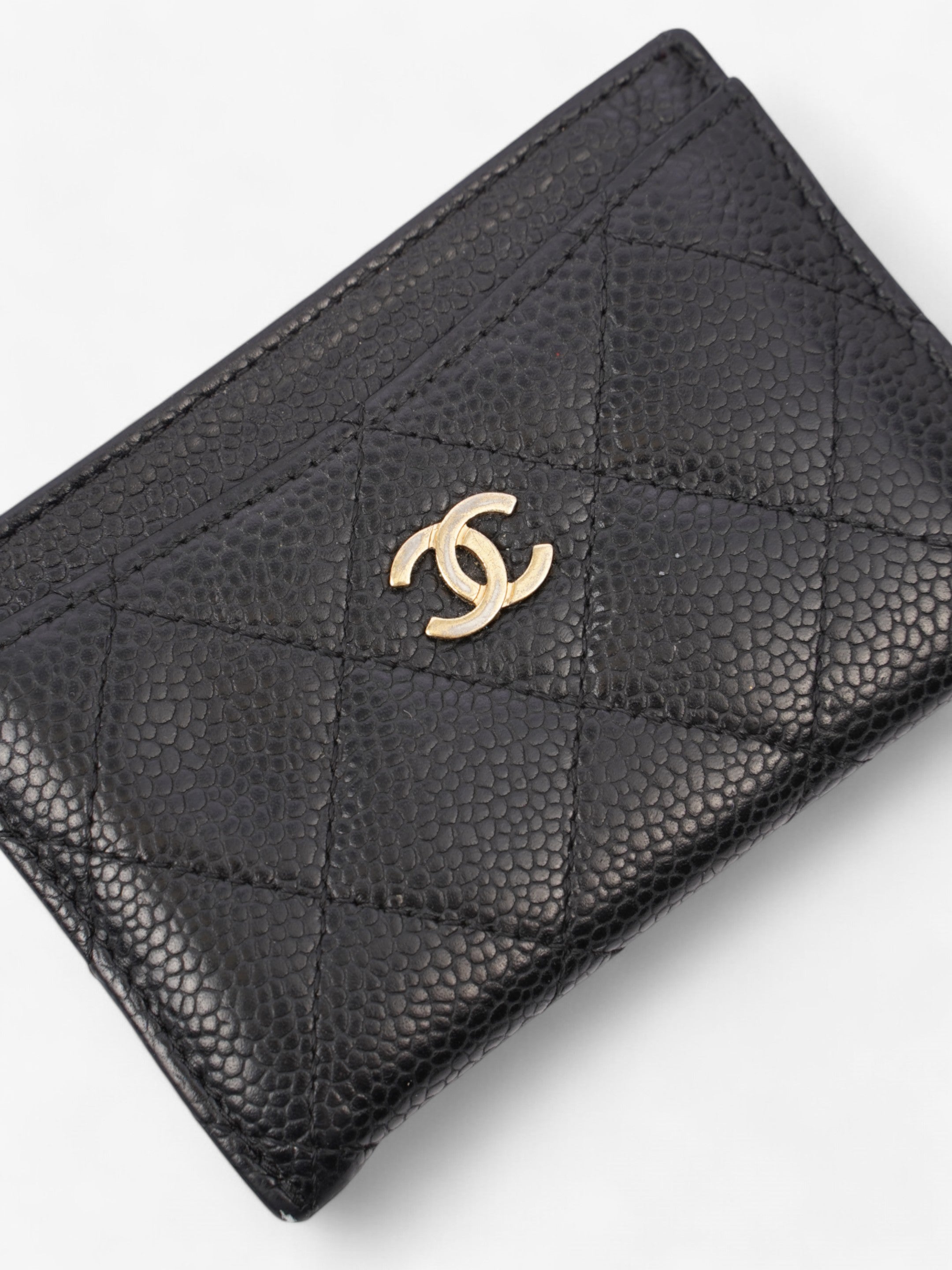 Chanel Card Holder Black Caviar Leather