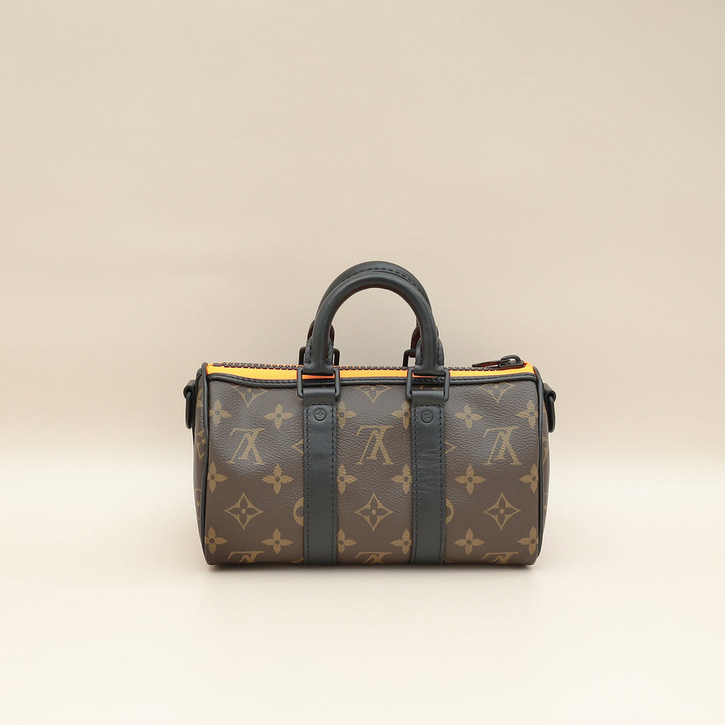 Louis Vuitton Monogram Black Macassar Keepall XS Zoom With Friends Bag
