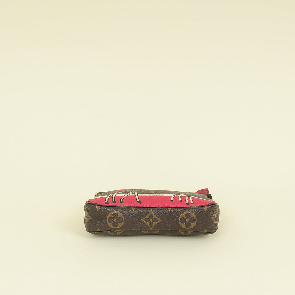 Louis Vuitton Monogram Fuchsia Christmas Animation Mini Pochette Accessoires
