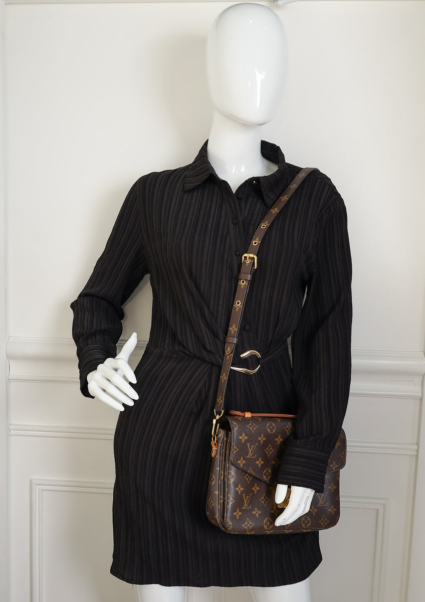Louis Vuitton Brown Monogram Pochette Metis Bag