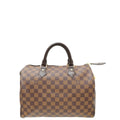 Louis Vuitton Damier Ebene Speedy 30 Bag W/ LMS Initials