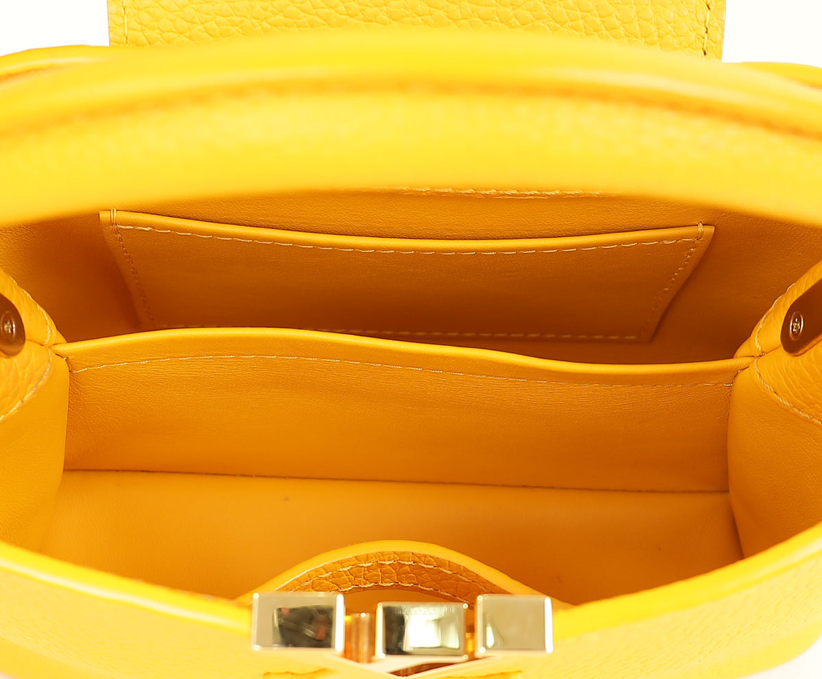 Louis Vuitton Ocher Yellow Capucines Mini Bag