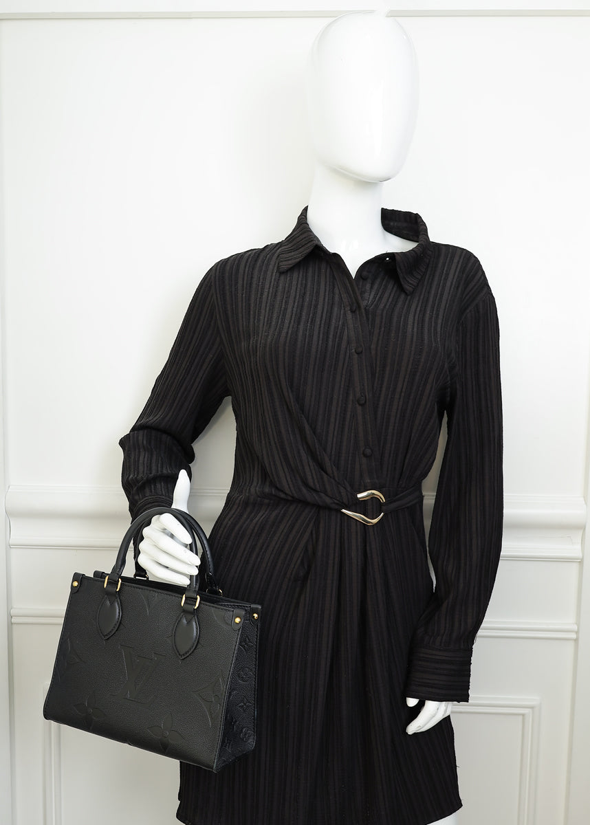 Louis Vuitton Black Monogram Giant Empreinte Onthego PM Bag