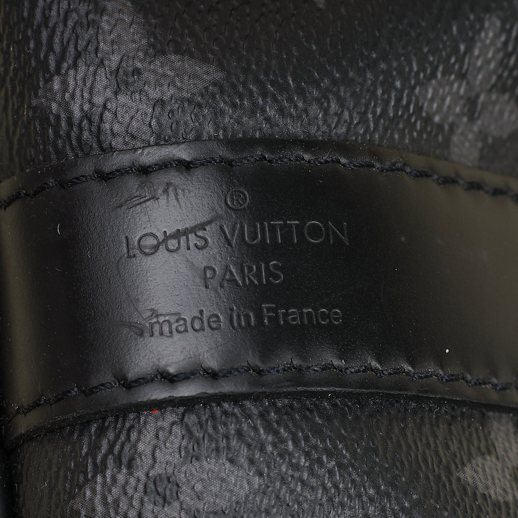 Louis Vuitton Monogram Eclipse Keepall Bandouliere 55 Bag W/ MO Initials
