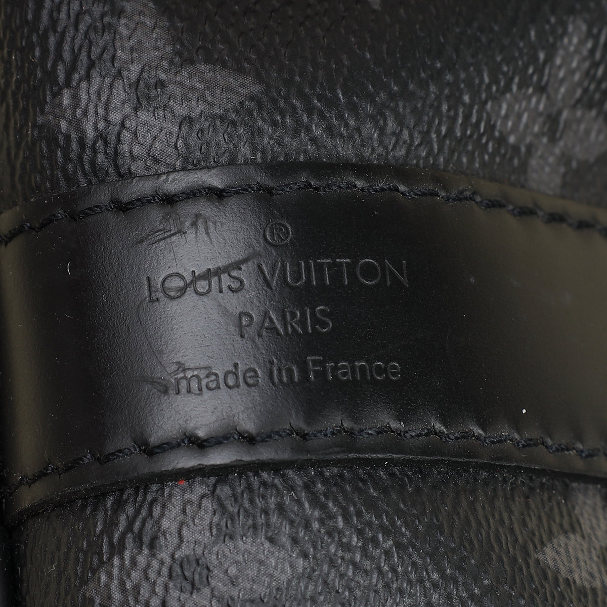 Louis Vuitton Monogram Eclipse Keepall Bandouliere 55 Bag W/ MO Initials