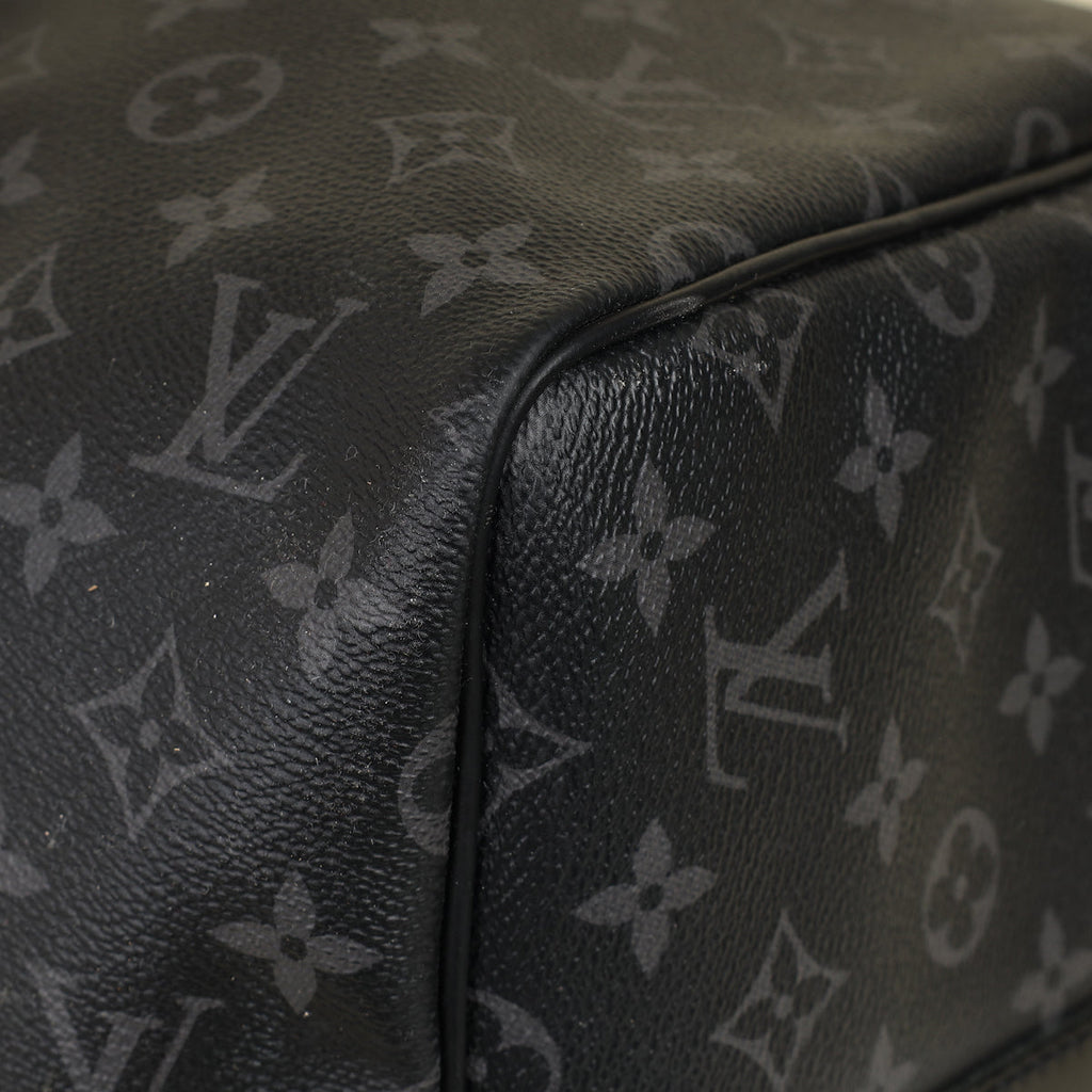 Louis Vuitton Monogram Eclipse Keepall Bandouliere 55 Bag W/ MO Initials