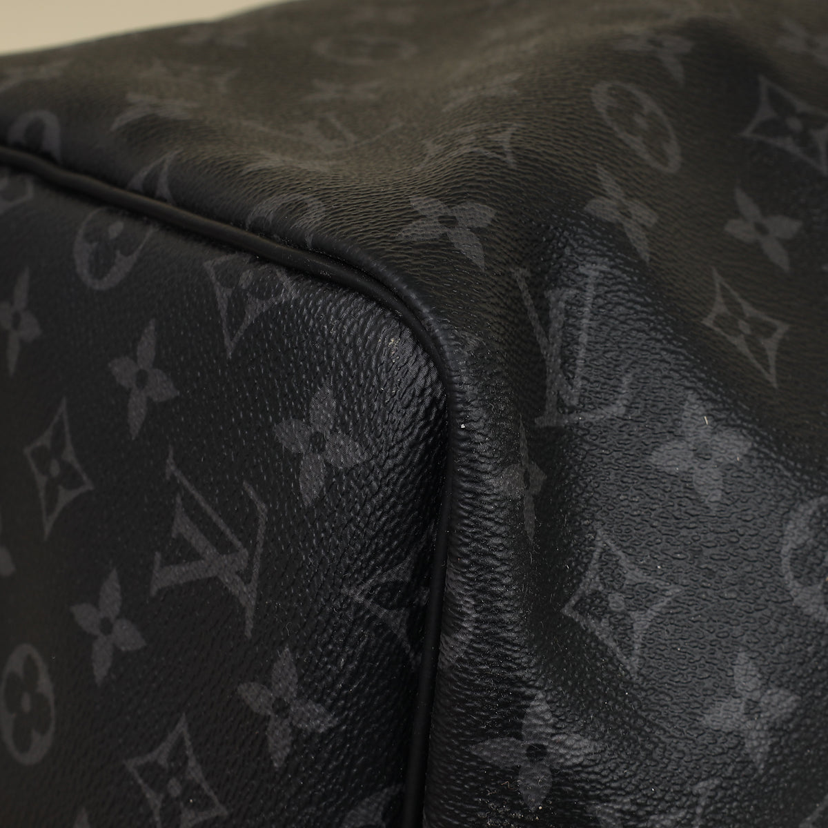 Louis Vuitton Monogram Eclipse Keepall Bandouliere 55 Bag W/ MO Initials