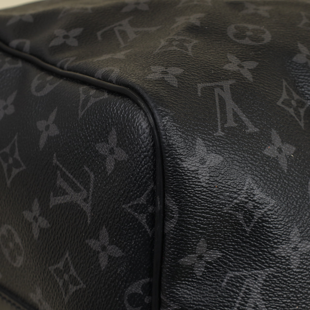 Louis Vuitton Monogram Eclipse Keepall Bandouliere 55 Bag W/ MO Initials