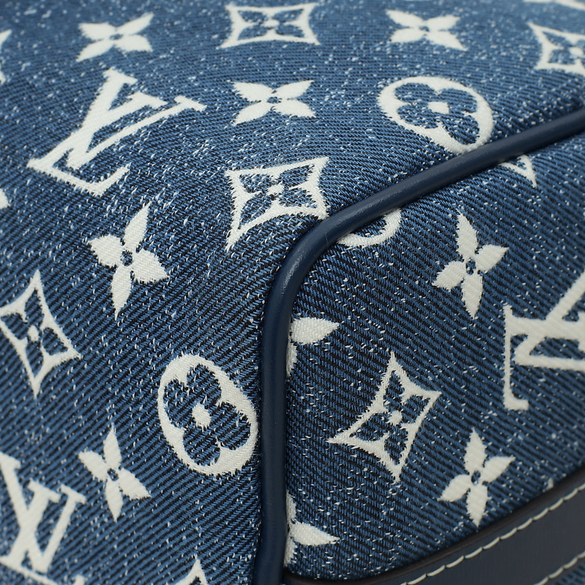 Louis Vuitton Navy Blue Monogram Denim Jacquard Speedy Bandouliere 25 Bag