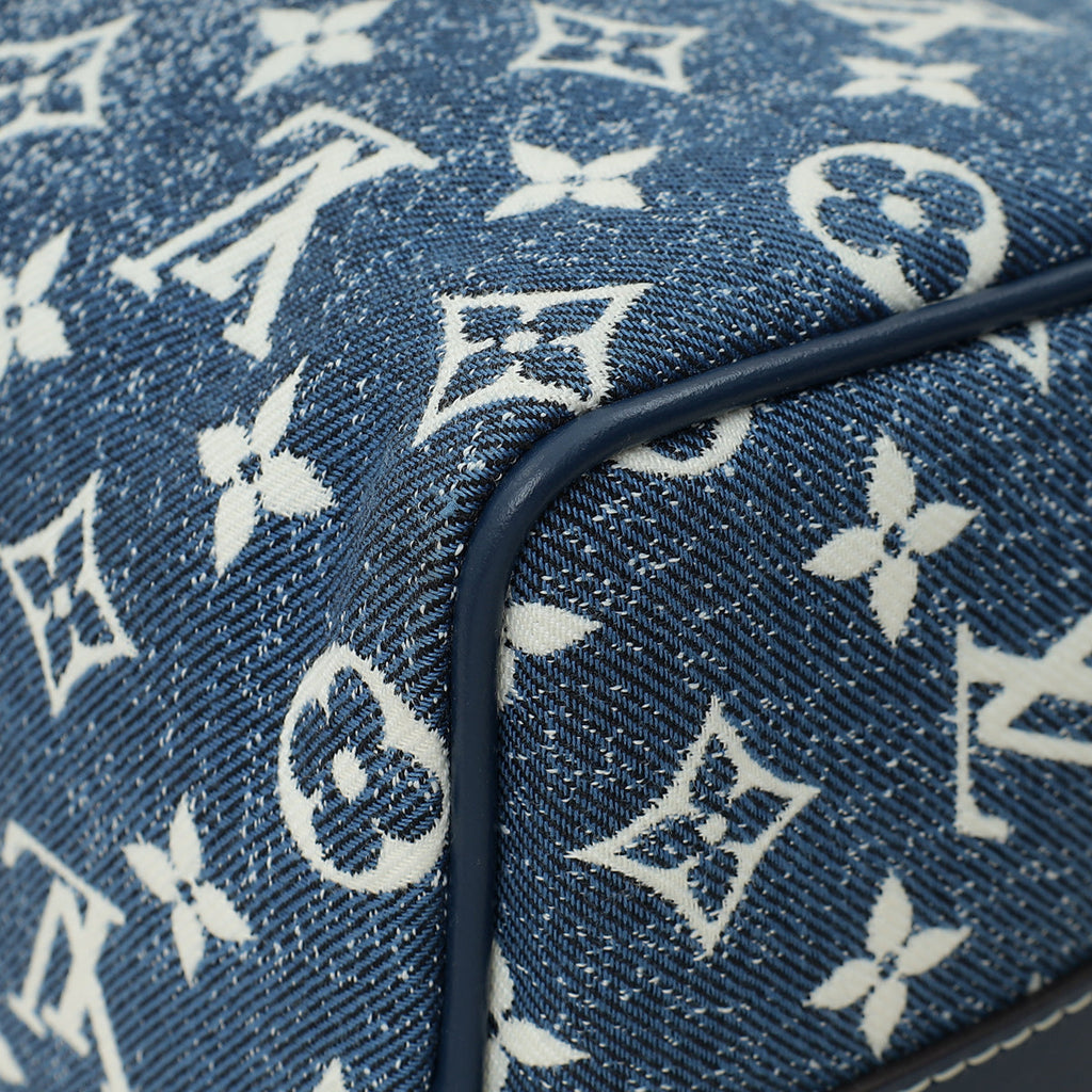 Louis Vuitton Navy Blue Monogram Denim Jacquard Speedy Bandouliere 25 Bag