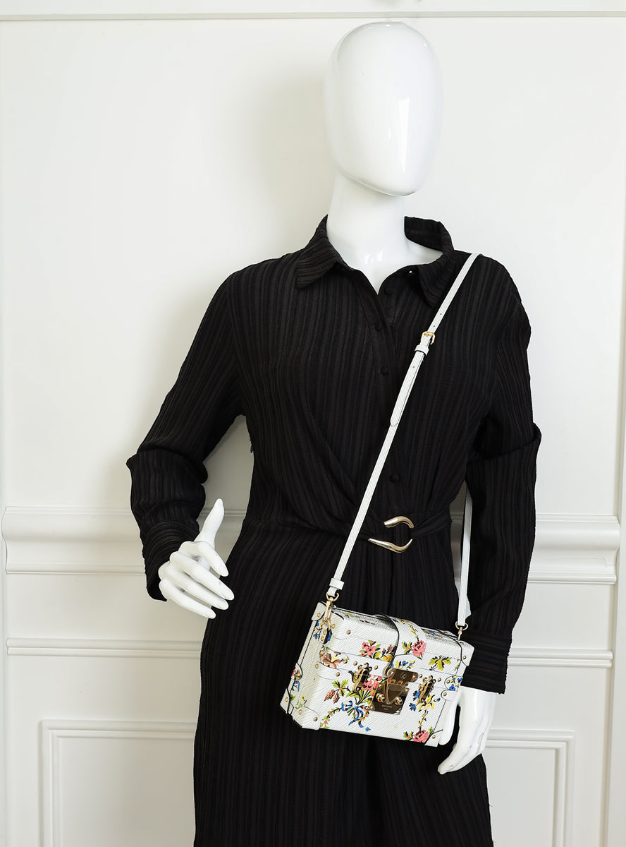 Louis Vuitton White Multicolor Romantic Blossom Petite Malle Bag